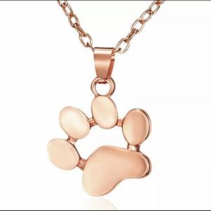 Rose Gold Paw Print Necklace